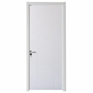 Design de porta lisa de primer branco para portas interiores de madeira, painéis de porta de primer branco podem ser usados com boa qualidade