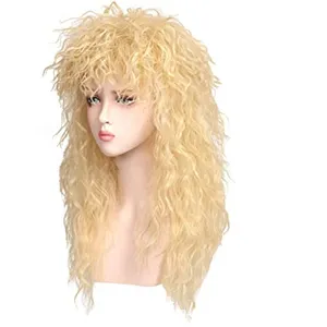 Parrucche Cosplay lunghe e dritte in fibra sintetica resistente al calore da donna all'ingrosso anni '80