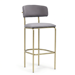 Tabouret de bar moderne en métal, chaise de comptoir rembourrée sans dossier, mobilier de salon pour îlot de cuisine, restaurant, salle à manger - Product Image 1