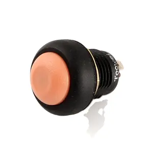 Toowei ip67 orange plastic round 12mm mini on off push button. switch for car CE RoHS
