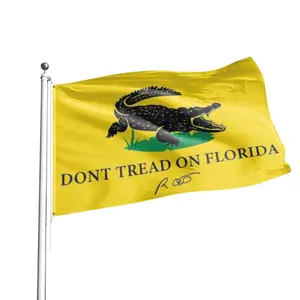 La bandiera 3x5ft a doppia faccia con stampa a sublimazione all'ingrosso dei gatori della Florida non incide sulla bandiera della Florida