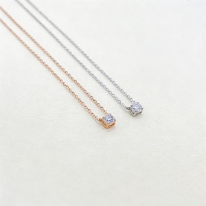 Luxeora חם מכירה בארבעה טופר עגול חיתוך מעבדה גדלה שרשרת יהלום 0.10ct 0.25ct 0.50ct 1ct 1.5ct 2ct 3ct 3ct זהב 18k soild - Product Image 2