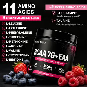 Richtek <strong>BCAA</strong> + EAA <strong>Powder</strong> Supports Muscle Recovery, Growth, Strength &amp; Endurance 11 Essential Amino Acids Sugar Free - Product Image 3