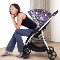 Poussette bébé rose luxueuse XCD XCD-S600 2-en-1, cadre en alliage d'aluminium, pliable, multifonctionnelle, système de voyage, landau à cinq points
