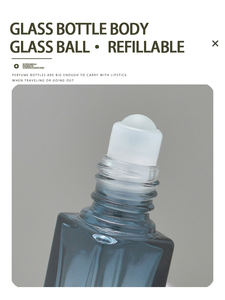 4ml Quadratische Glas-Parfümprobenflaschen in Blau-Verlauf Mini-Dufttestfläschchen mit Glas- oder Stahlroller - Product Image 2