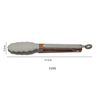 Penjepit Makanan Silikon Stainless Steel Waldo Tahan Panas 27.5cm Anti-Selip Anti-Lengket Peralatan Dapur untuk Memanggang Memasak