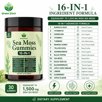 Gummies d'herbes vertes Elixir de mer sauvage, suppléments vitaminés 16-en-1, qualité alimentaire, certifiés Halal/Kosher, 30 unités, lot de 2 – Meilleures ventes