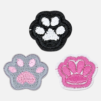 Patch brodé fleur en twill pour vêtements de chien, patch écologique pour vêtements d'animaux