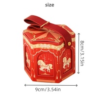 Boîte à bonbons rotative de style européen en forme de cheval, en papier artistique écologique, boîte cadeau hexagonale pour mariage, fête d'anniversaire