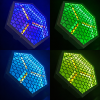 Lot de 3 projecteurs rétro dorés 60W avec 48 LED RGB 3W à intensité variable linéairement, contrôle DMX512, éclairage d'effet auxiliaire de scène IP20