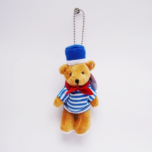 Les porte-clés mignons en peluche ours <span class=keywords><strong>chef</strong></span> de la marine peuvent être personnalisés taille du logo, couleur, jouets pendentifs en peluche marin certifié BSCI - Product Image 1