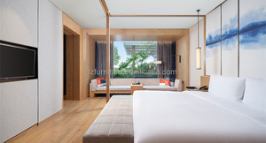 Juego de Muebles de Dormitorio de Hotel de Estilo Moderno, Cama Tapizada de Madera Contrachapada MDF Personalizada, Precio de Mayoreo Directo de Fábrica OEM - Product Image 4