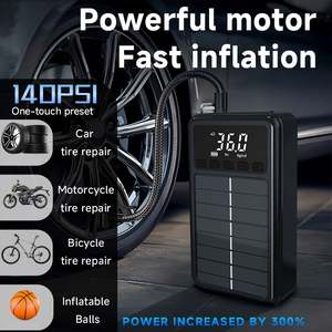 Pompe à air pour pneus de voiture, rechargeable, solaire, promotionnelle, avec alimentation d'urgence, grand volume d'air, 5V - Product Image 5