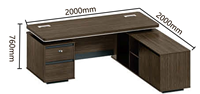 Chicheng CL-1016 #   Table de conférence/salle à manger haut de gamme écologique avec panneau en placage, bordure en PVC, grain de tissu gris fer, style contemporain