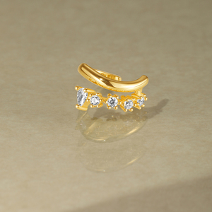 Clip d'oreille en argent sterling 925 avec zircon 18K pour usage quotidien, motif œil de cheval unique et yeux d'ange - Product Image 2