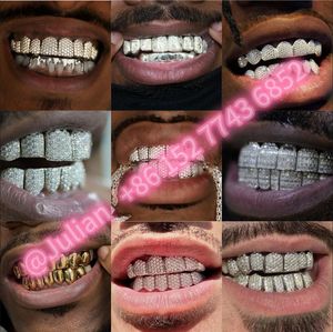 Grillz Personalizzati con Pietra Grande 8 su 8 Taglio Profondo Permanente VVS Moissanite Hip Hop Iced Out S925 Oro Bianco 18k Moissanite Personalizzata - Product Image 6