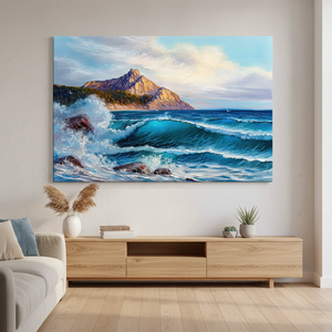 Printed <b>Canvas</b> Artwork: Coastal Mountain View <b>Wall</b> Decor,WRAPPED <b>CANVAS</b> - Product Image 3