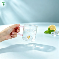 Tasse à thé en verre personnalisée en usine, 345 ml, verres à boire en borosilicate colorés avec un design étoilé au fond, pour café, restaurant, maison
