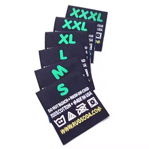 Étiquettes tissées personnalisées avec logo, taille du col, pli central, étiquette tissée pour vêtements - Product Image 3