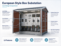 Poste de transformation de type boîtier 10kV 630kVA-2500kVA, style européen, extérieur, encastré métallique, IP30, certifié IEC CE