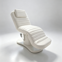 Fauteuil de soin esthétique en cuir PU, réglable en hauteur, inclinable et rotatif, lit de spa facial cosmétique avec tabouret de salon en forme de coquille