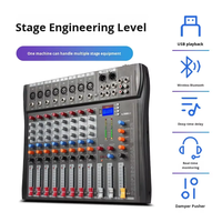 Console de mixage audio professionnelle multi-canaux 12 canaux pour scène/réunions/spectacles/diffusion en direct