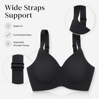 Soutien-gorge personnalisé en soie glacée, sans couture, sans armatures, fermeture dorsale à 4 rangées, bretelles extensibles réglables, grande taille pour femme