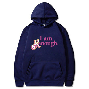 Maglione Casual in pile con cappuccio da donna da uomo '<span class=keywords><strong>I</strong></span> <span class=keywords><strong>Am</strong></span> Kenough' con lettere larghe stile Harajuku per l'inverno per <span class=keywords><strong>i</strong></span> fan della serie TV americana - Product Image 2