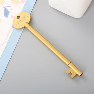 定制Logo复古钥匙中性笔新颖蓝色学生书写笔可爱学习文具办公塑料笔 - Product Image 6