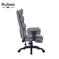 Fauteuil de bureau exécutif contemporain à dossier haut en cuir PU, inclinable, pivotant, avec repose-pieds rétractable et accoudoirs fixes, pour salon