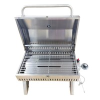 Barbecue au gaz propane portable et pliable en acier inoxydable, barbecue au gaz marin de table