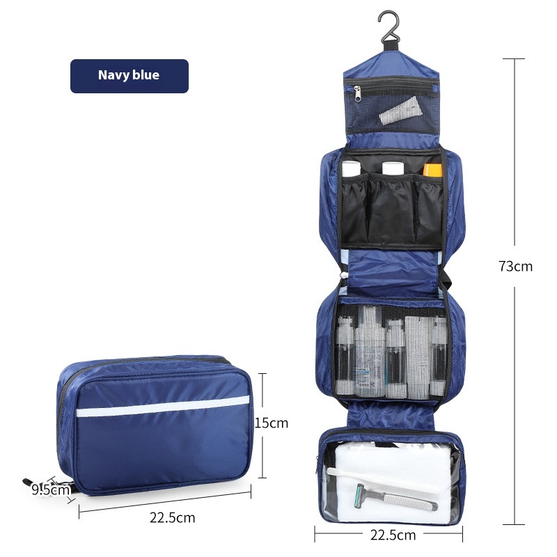 Advanced Sense Men's Portable Waterproof Large Capacity Rhomboid Dry Wet Makeup Storage Bag Wet Separation Travel Wash Polyester