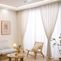 Rideaux occultants en lin avec style moderne en lin blanc, rideaux isolants personnalisables pour salon