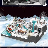 MOULD KING-Modèle XM de briques pour enfants, train de Noël, jouet pour le pays des merveilles, série ferroviaire mondiale, 12029