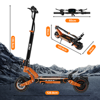 Trottinette électrique adulte RCB D7 EU/UK 48V 20.8Ah, pneus en alliage d'aluminium pliables de 10 pouces, commande par application, freins à disque avant/arrière, 150 kg