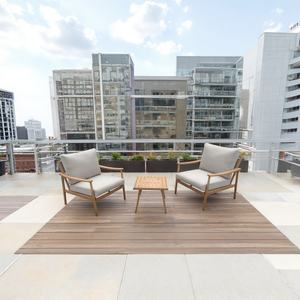 Ensemble de canapés de <span class=keywords><strong>jardin</strong></span> en aluminium à l'aspect <span class=keywords><strong>bois</strong></span> pour l'extérieur, pour la salle à manger, la cour et l'appartement. - Product Image 5