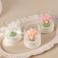 Duftende Tulpen strauß kerzen in Gläsern, exquisite blumen förmige Kerzen für Haupt dekoration und Geschenk