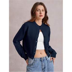 Cárdigan Corto Personalizado para Mujer, Ligero, Tejido, con Botones, Estilo Casual, Moda Otoño 2025 - Product Image 5