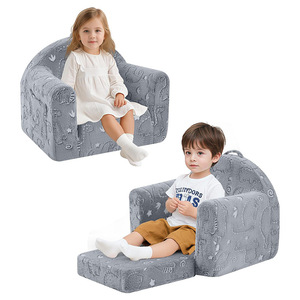 Fauteuil pliant pour enfants Giving Tree avec repose-pieds pour les tout-petits de 2 ans et plus, couleur bleue - Product Image 5
