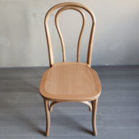 Thonet chaise d'hôtel empilable en bois naturel avec coussin chaises d'événement de mariage chaise moderne en bois courbé