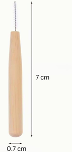 Spazzola interdentale in bambù naturale Anti-scivolo Design facile da usare DuPont Nylon resistente all'usura per adulti filo in acciaio inossidabile - Product Image 2