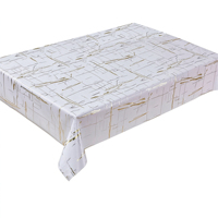 Nappe de table en PVC géométrique de luxe, motif marbre abstrait moderne, imperméable et anti-taches, en plastique