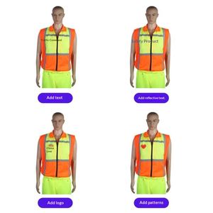 Gilet réfléchissant à fixation rapide pour travailleurs sanitaires, impression personnalisée, idéal pour le jardinage, l'architecture, la circulation nocturne et les services routiers - Marque - Product Image 1