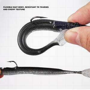 Leurres artificiels de pêche à tête plombée 12cm 23g plastique <span class=keywords><strong>souple</strong></span> bionique noir méné queue de pagaie <span class=keywords><strong>leurre</strong></span> à tête plombée pour saumon bar de <span class=keywords><strong>mer</strong></span> - Product Image 2