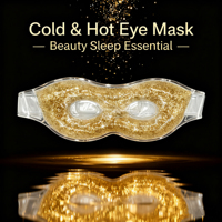 Masque oculaire en gel perlé super doux et luxueux, avec options de couleur et de taille, logo personnalisable, design pailleté, élastique, pour compresses chaudes/froides, anti-rides