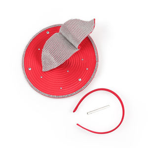 Chapeau de cérémonie élégant en satin pour <span class=keywords><strong>femme</strong></span>, broderie à la main, strass, réglable, accessoire formel unique pour les fêtes du thé, les mariages - Product Image 5