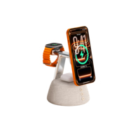 KUANGXIANG Cargador Inalámbrico Súper Rápido Qi22 de 25W con Altavoz para Teléfono Móvil, Auriculares, Reloj Inteligente, con Luz Nocturna de Cabecera y Soporte