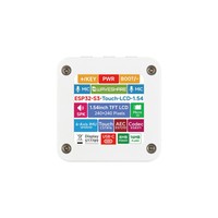SKU-33868 Waveshare ESP32-S3 Papan Pengembangan Layar LCD 1.54 inci Resolusi 240x240 262K Warna Mikrofon Ganda Wi-Fi BL