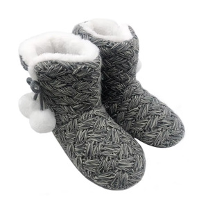 Botines <span class=keywords><strong>de</strong></span> Mujer Cálidos y Cómodos <span class=keywords><strong>de</strong></span> Piel Sintética con Suela Antideslizante, Botines <span class=keywords><strong>de</strong></span> Casa <span class=keywords><strong>de</strong></span> Punto <span class=keywords><strong>de</strong></span> Cachemira Suave - Product Image 1