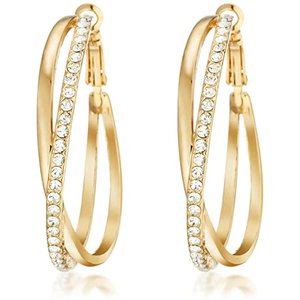 Orecchini a Cerchio Oversize per Donne, Gioielli Scintillanti per le Orecchie - Product Image 1
